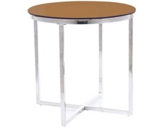 Couchtisch Glastisch Crystal B 55x55x55cm Bernsteinfarben Silber