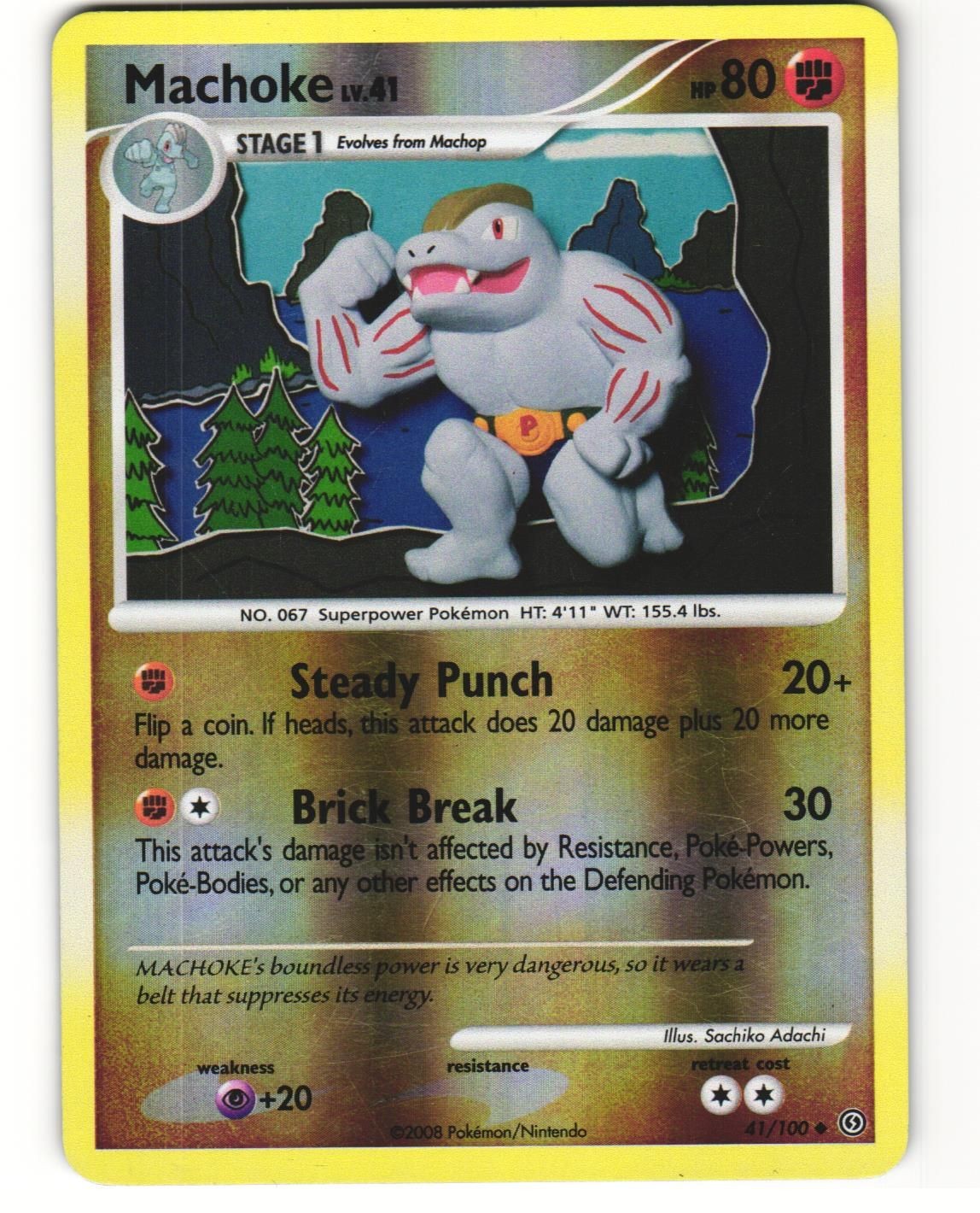 Machoke Reverse Holo Pokemon TCG Stormfront 41/100 LP