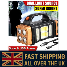 Rigwig Portable USB Rechargeable solar Flashlight LED Camping light Lamp