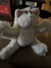 Vtg Fisher Price White Purr-Tenders 1987 Cat Stuffed Big Fluffy Kitty Plush Toy