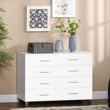 Cassettiera Bianca 4 Cassetti 60x90cm - Mobile Camera Da Letto Moderno In Legno - Foto 5