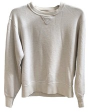 Uniqlo Sweatshirt Mens XS off white Crewneck Pullover Cotton Lightweight Casual