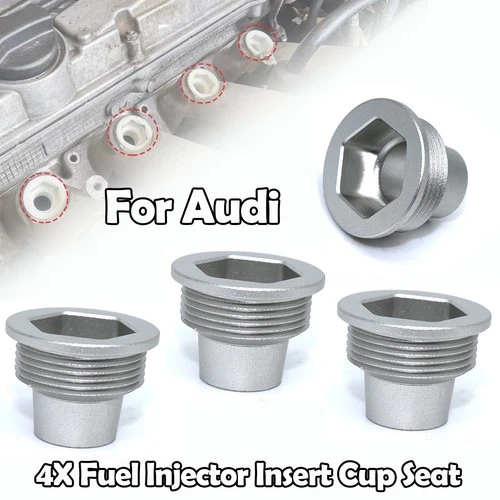 4Pcs For Audi A4 A6 TT 1.8T Upgrade Aluminum Car Fuel Injector Inserts Cup Seat