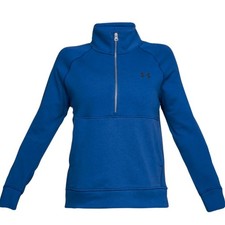 NWT Under Armour Women's Lapis Blue French Terry 1/2 Zip SMALL