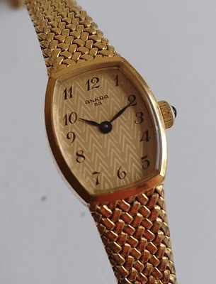Ankra 56 Damenuhr Edelstahl Gold Armbanduhr Vintage Handaufzug Vergoldet TOP P11 - Bild 1 von 4
