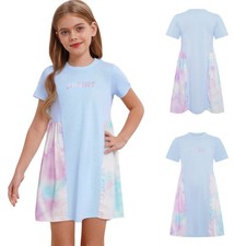 Girls Tennis Golf Athletic Dress Workout Sports Side Tie-dye Skirts badminton