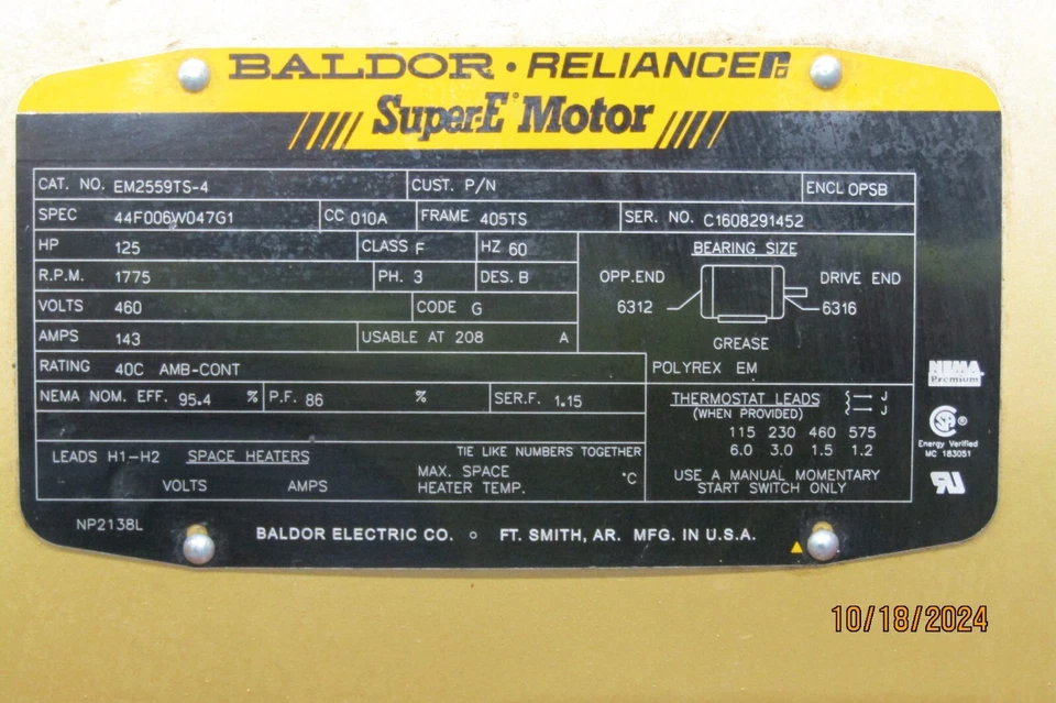 😏 BOMBA CENTRÍFUGA BELL & GOSSETT 10x10x13LHR CON MOTOR BALDOR 125 CV Foto 3 de 4