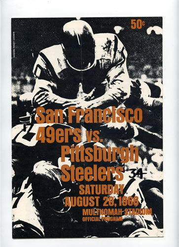 San Francisco 49ers v Pittsburgh Steelers **RARE** 1966 Exhibition Game Program - Picture 1 of 1