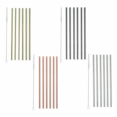 ECHTWERK Trinkhalme Set 6tlg inkl Reinigungsbürste Cocktails Strohhalme B-Ware