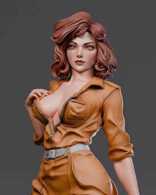 April O'Neil, TMNT comics, 1/4-1/24, Figur, Unbemalt, 3D-Druck, Statue, Abe3D