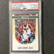 2011-12 Panini NBA Hoops #130 Larry Sanders Signed Card AUTO PSA/DNA Slabbed Buc
