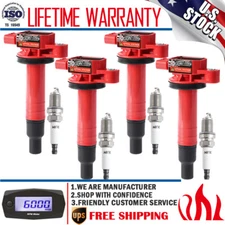 4 Pack Ignition Coil and Spark Plug Kit for 2001-2009 Toyota Prius L4 1.5L UF316