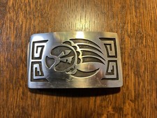 Exquisite Vintage Sterling Silver Vintage Zuni Belt Buckle