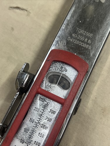 Snap On 1/2" Drive SAE Adjustable Torque Wrench - TQR250E - W/Case - Picture 16 of 20