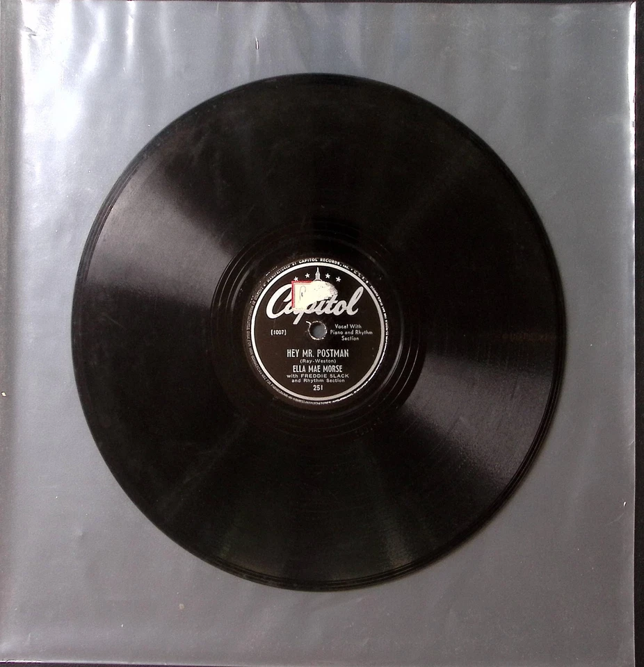 FREDDIE SLACK-THE HOUSE OF BLUE LIGHTS/ELLA MAE MORSE-HEY MR POSTM 78 RPM 178-73 Foto 3 de 3