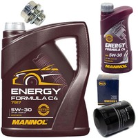 MotoröL Set 5W30 6 Liter + ÖLfilter SM 5091 + Schraube FüR Mitsubishi L200 2.5