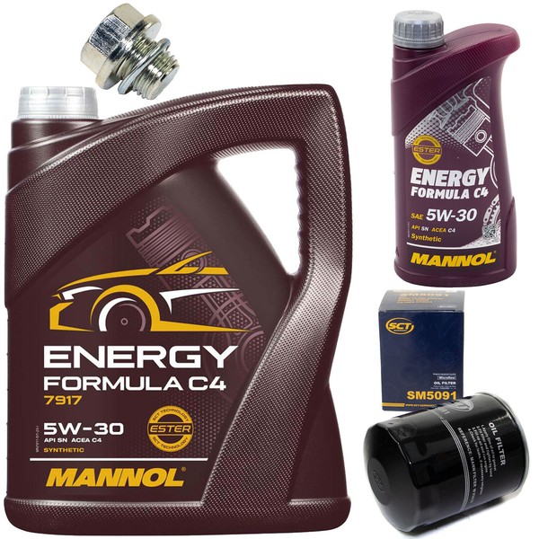 MotoröL Set 5W30 6 Liter + ÖLfilter SM 5091 + Schraube FüR Mitsubishi L200 2.5-image