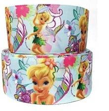 GROSGRAIN RIBBON 5/8", 7/8", 1.5", 3" Tinkerbell Princess Hairbows Gifts Printed