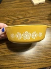 Vintage Pyrex Mustard Yellow Floral Nesting Bowl 6 Inch