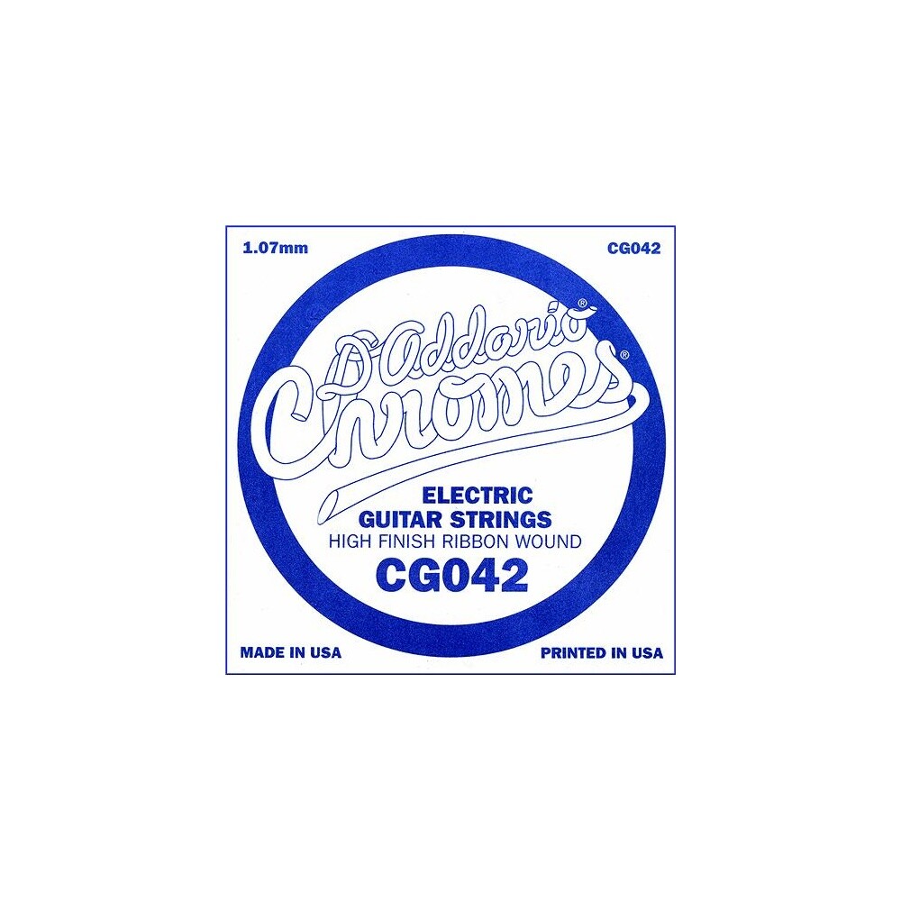 D'Addario CG042 Chromes Flatwound 42 (.042"") Electric Guitar Single String