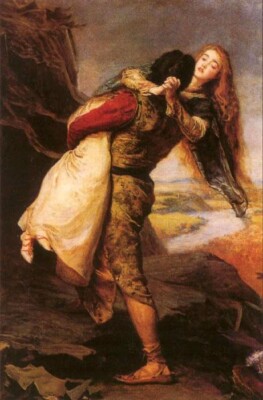 Oil painting The-Crown-Of-Love-1875-Sir-John-Everett-Millais-Oil-Painting-lovers