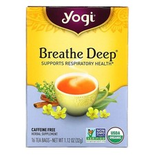 2 X Yogi Tea Breathe Deep, Caffeine Free, 16 Tea Bags/EACH/ Supplement EXP. 2025