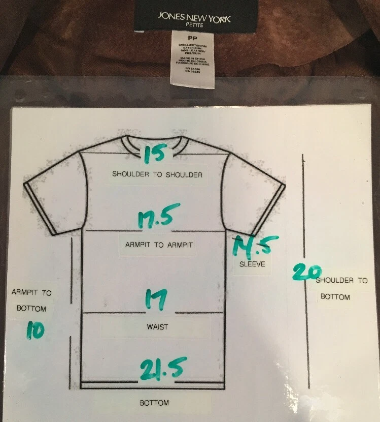 Chaqueta de gamuza marrón PP Jones New York para mujer Foto 2 de 4