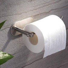 Self Adhesive Toilet Paper Holder Bathroom Kitchen Stick On Wall Stainless Steel