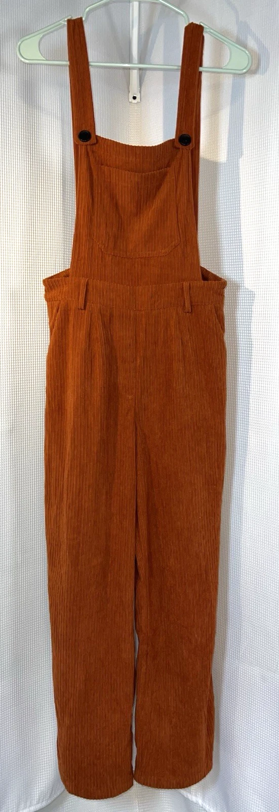CIDER Women's Med Orange Corduroy Jumpsuit Overalls Jumper Wide Leg Rust Y2K V58