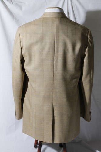 Southwick Men's Beige Windowpane Sport Coat Jacket Blazer Size 44L - Picture 3 of 7