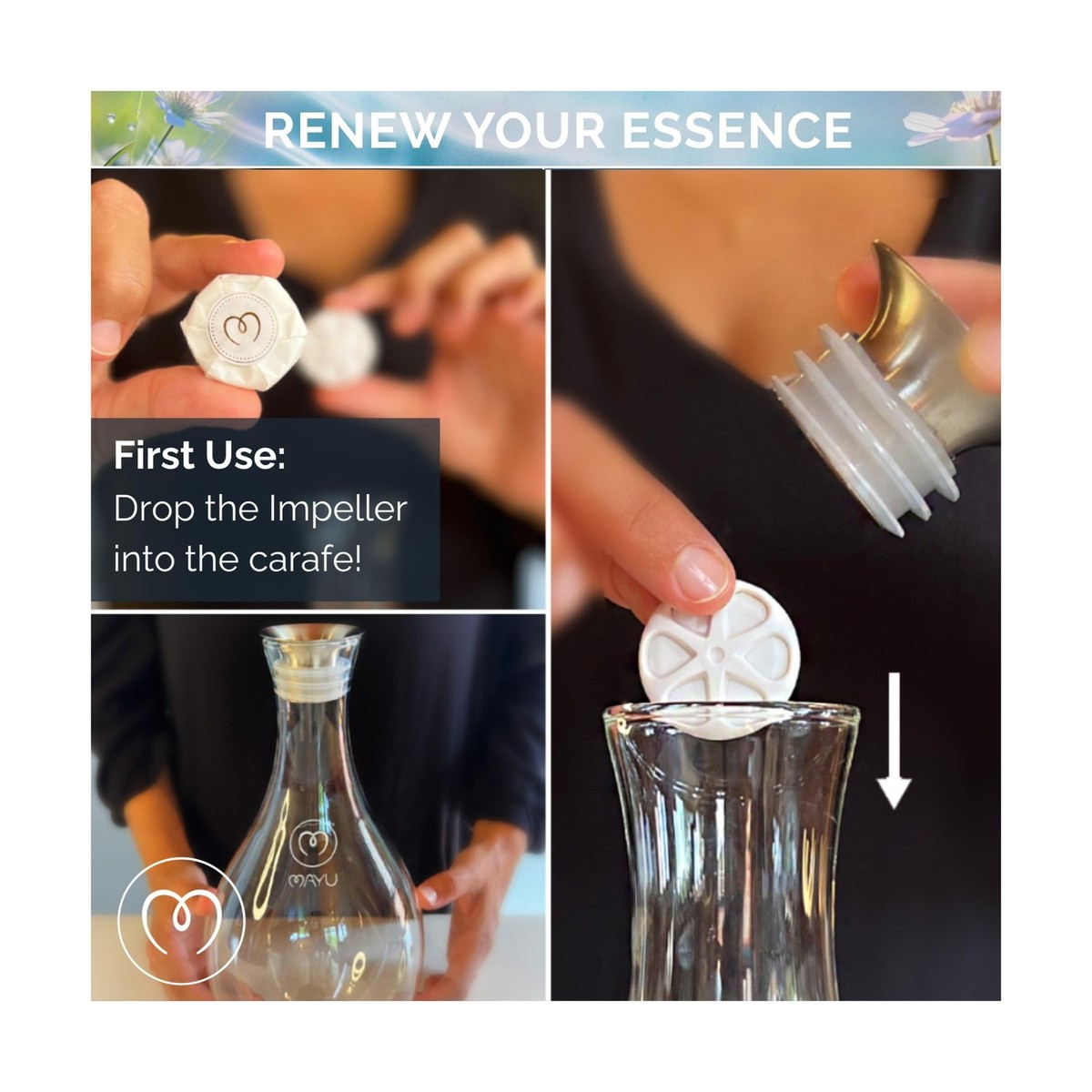 MAYU Swirl Structured Water Pitcher - Innovative Vortex Technology