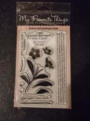 NIP My Favorite Things Forget Me Not Acryclic Stamps 6x4 Inches