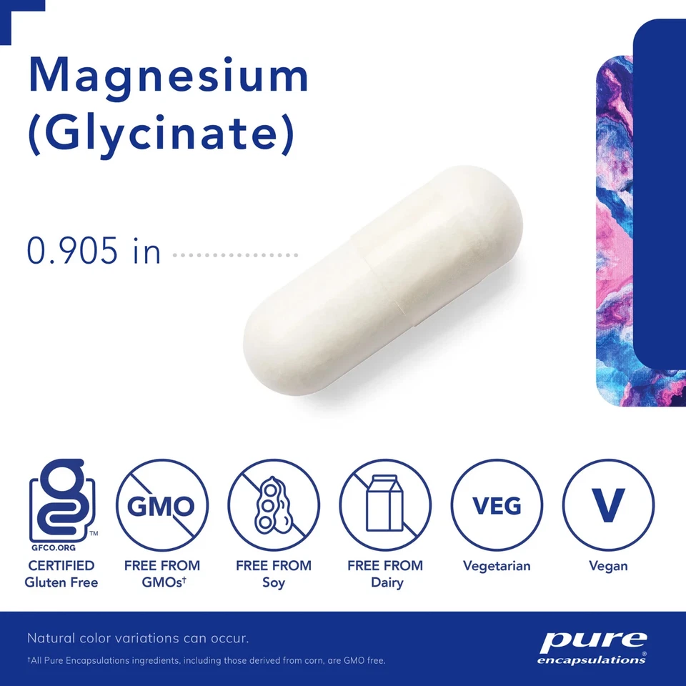 Pure Encapsulations Magnesio (glicinato) - 120 mg -- 180 cápsulas caducado 2027 Foto 3 de 4