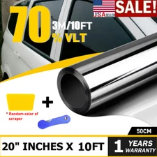 10FT Uncut Roll Window Tint Film 70% VLT 20" x 10'ft Feet Car Home Office Glass