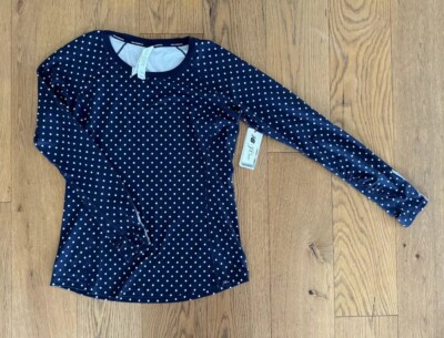 J.Crew New Balance Gr.M 38 Laufshirt Sport Polka dots weiß blau Langarmshirt NEU