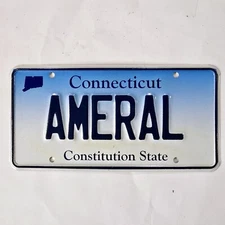 CONNECTICUT VANITY LICENSE PLATE 🔥FREE📬🔥 AMERAL ~ PERSONALIZED CT TAG