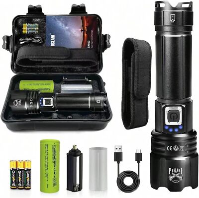 Taschenlampe XHP70.2 superhelle Taschenlampe mit 600000 Lumen wasserdicht nac...