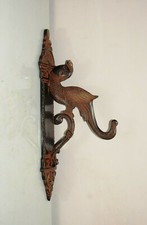 Brass Curvy Tail Peacock Hook Traditional Wall Bracket Door Chimes Holder GTX