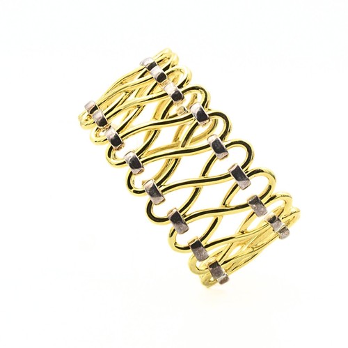 Bracciale QVC Contemporary Robert Lee Morris RLM Studio bicolore argento sterling - Foto 2 di 14