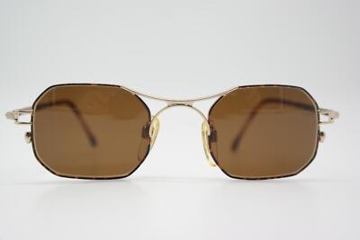 Lunettes De Soleil Lunor Mod. A 11 Vintage - Or Marron Carrées - Monture Métal/acétate - France