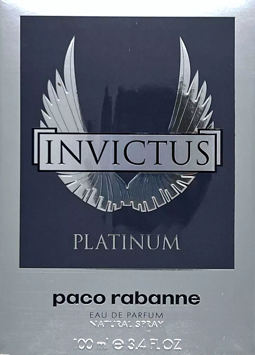 PACO RABANNE INVICTUS PLATINUM EAU DE PARFUM SPRAY FOR MEN 3.4 Oz / 100 ml NEW!