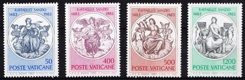 VATICAN CITY . 1983 Raphael, Artist (725-728) . Mint Never Hinged