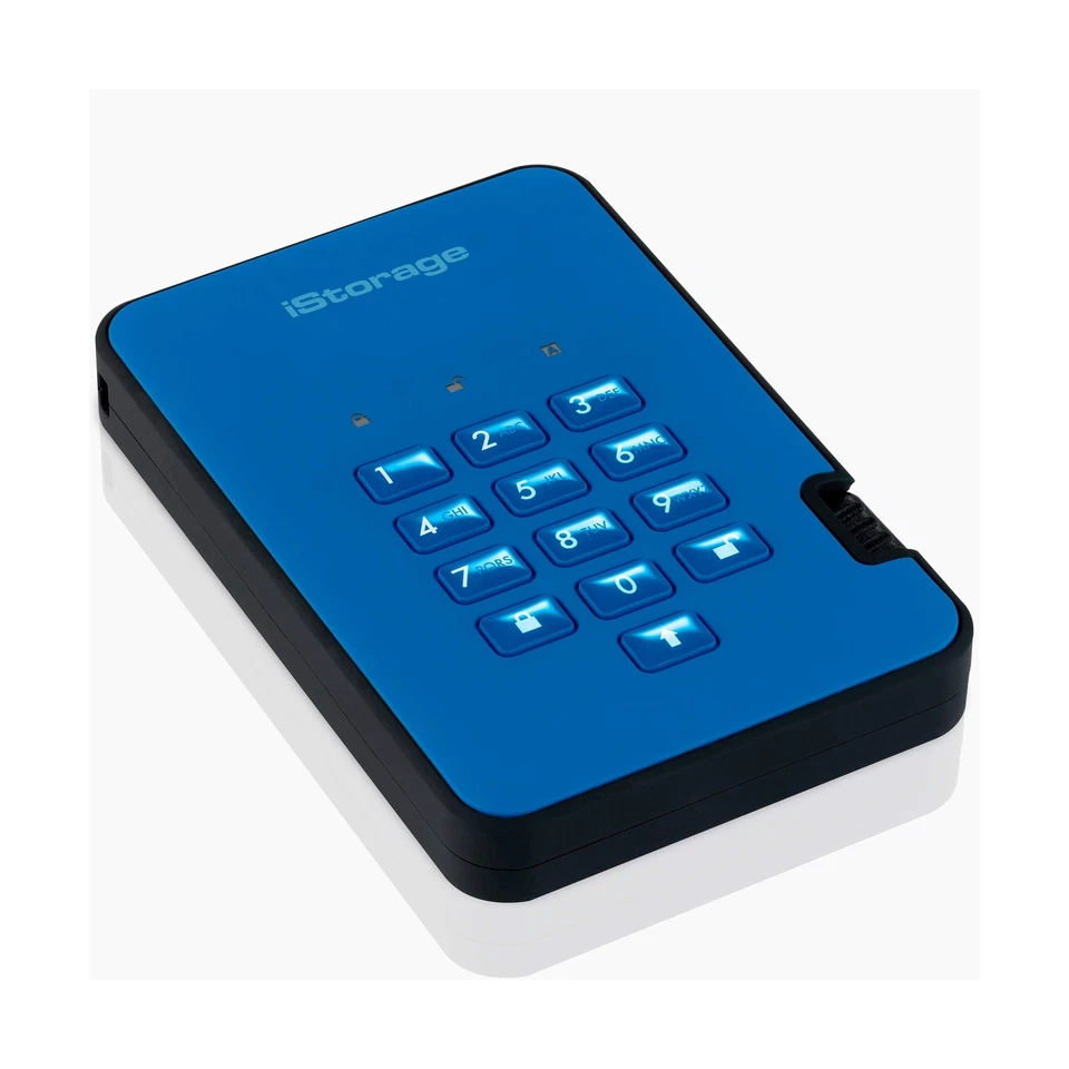 iStorage diskAshur2 HDD 500GB Blue - Secure portable hard drive - Password pr... - Image 2 of 4