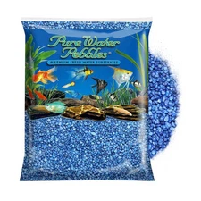 Pure Water Pebbles Aquarium Gravel, 2-Pound, Marine Blue