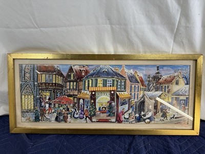 Vtg Christmas Advent Calendar Village Pop Out W. Germany Stuttgart Rohr Framed