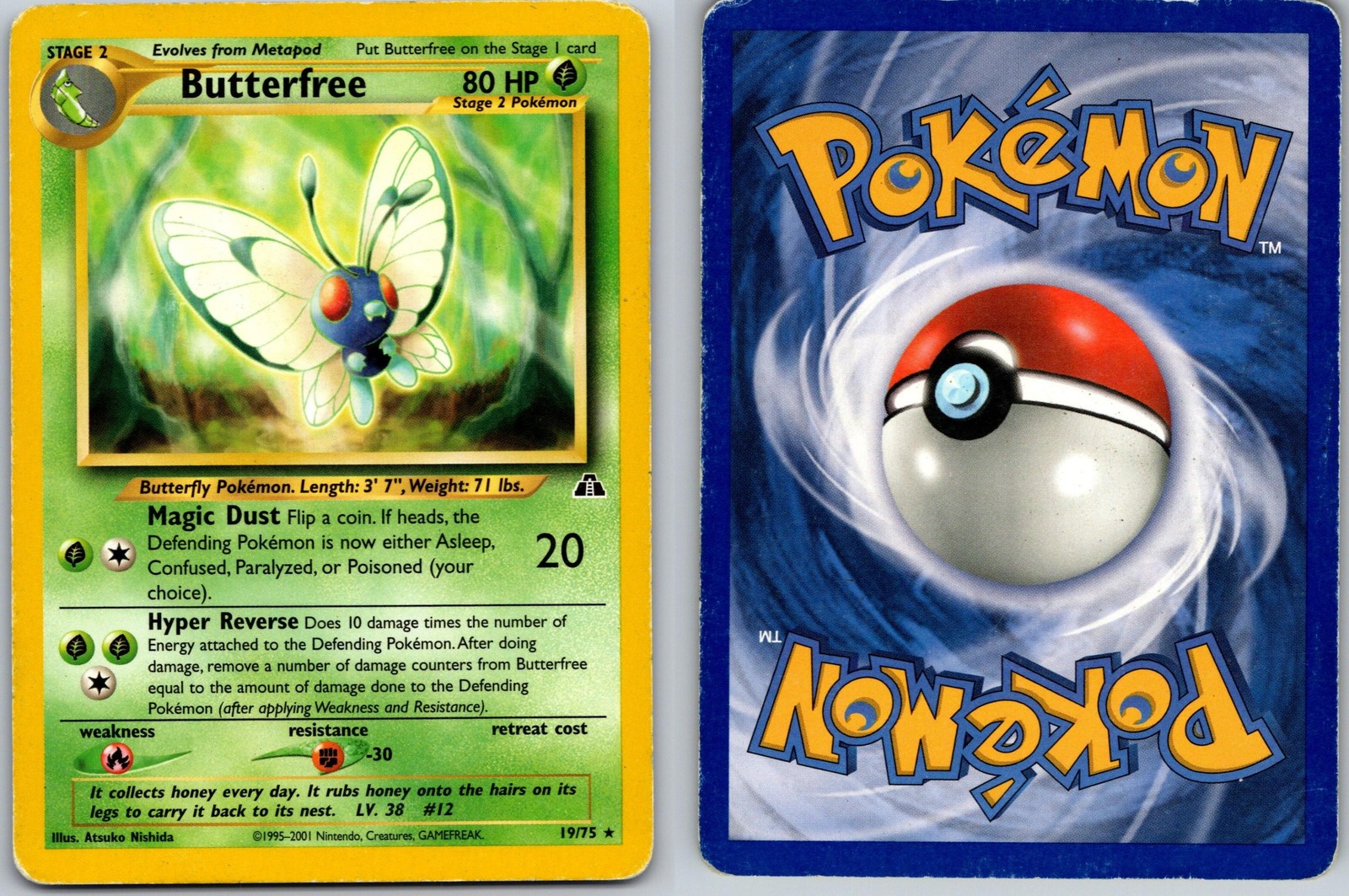 BUTTERFREE POKEMON NEO DISCOVERY 19/75 RARE MP UNLIMITED
