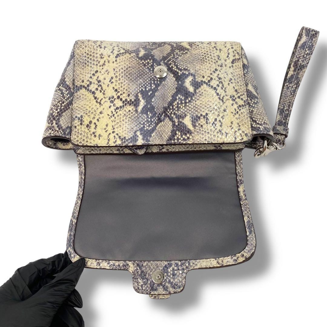 Coach python print clutch bag - image 8