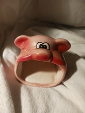 VTG Handmade Ceramic Piggy Sponge Scrubby Holder 1970’s  Pink Pig X8