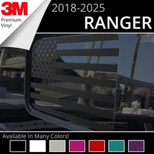 BocaDecals Rear Middle Window American Flag Decal For 2018-2025 Ford Ranger