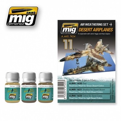 Ammo MIG 7424 - Aircraft Weathering Set - Desert Airplanes - Neu